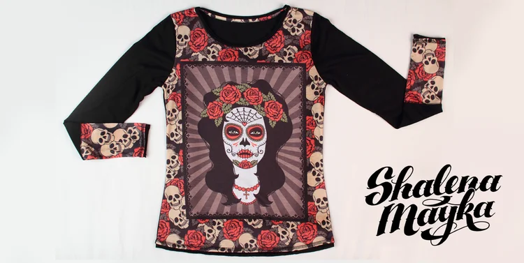 Футболки для Хеллоуин: женская футболка Муэрте